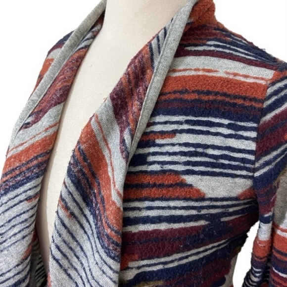 Lucky Brand Aztec Print Southwestern BOHO Lightweight Cozy Cardigan Sweater - Picture 4 of 13